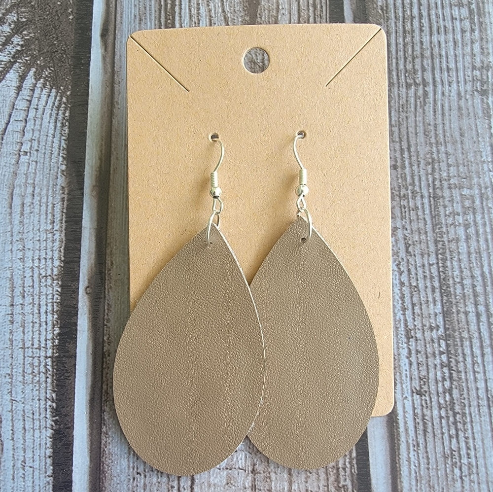 Brown Faux Leather Earrings